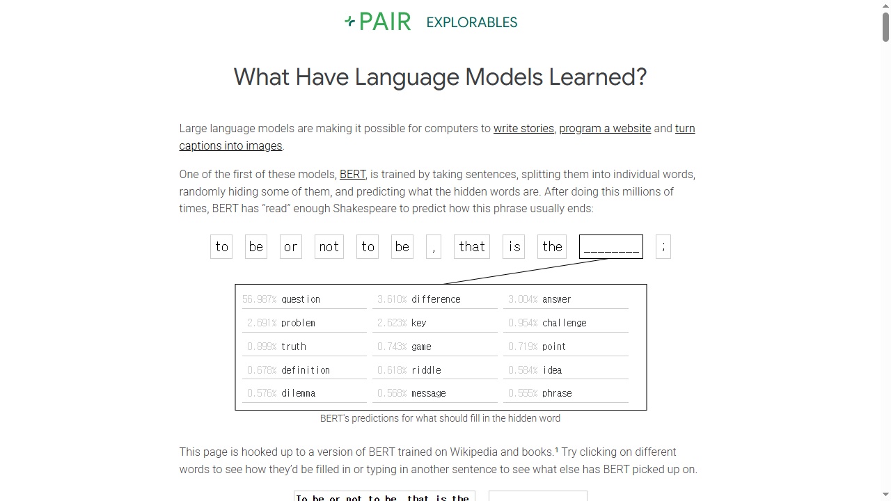 Fill in the Blank (What Have Language Models Learned?)