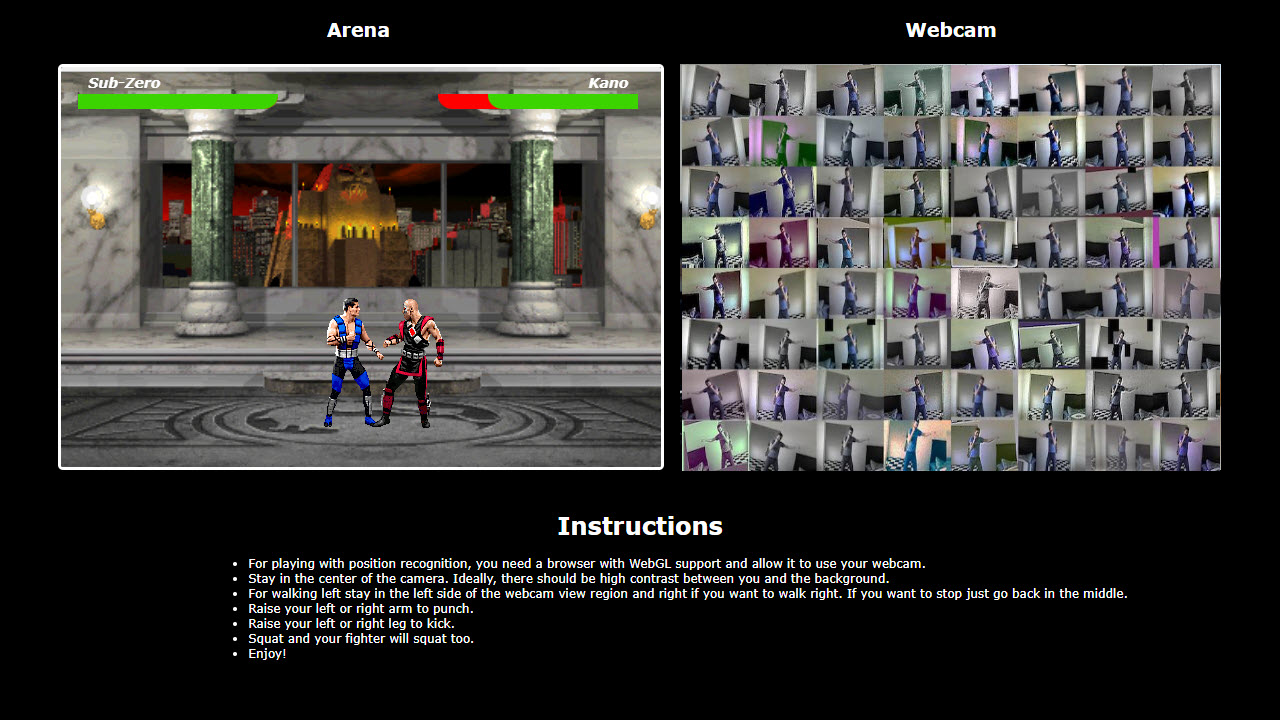 Motion recognition fighting game