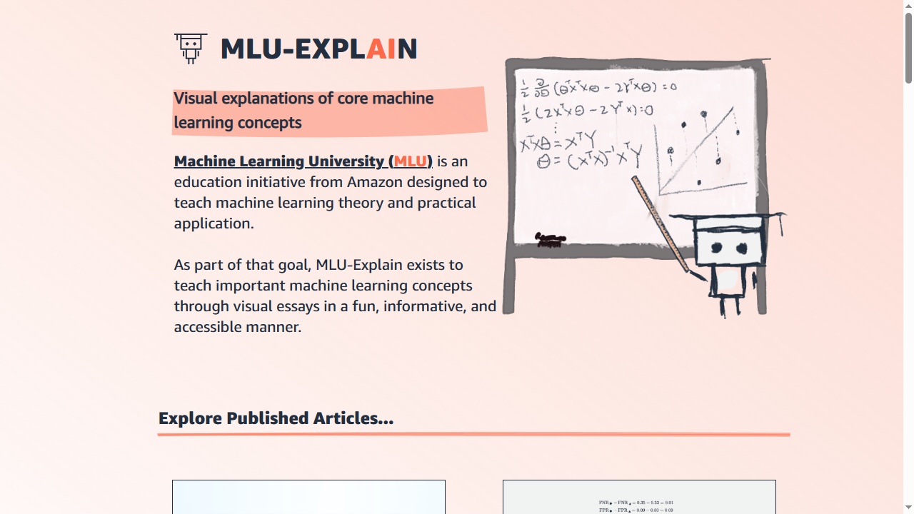 MLU-Explain (Visual Explanations of ML Concepts)