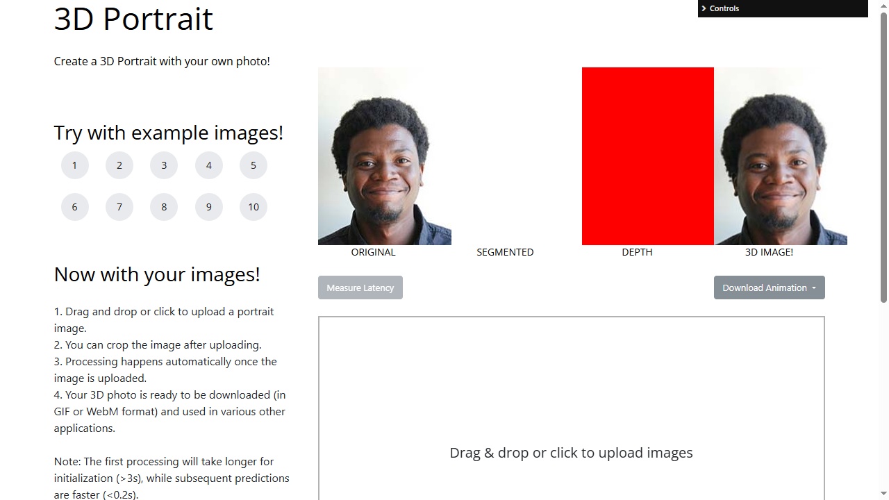 3D Portrait (Photo to 3D Demo)